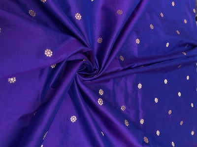 100% PURE Silk Brocade fabric with tiny floral motifs in gold available in 3 , two tone shades BRO1101[1/2/3]