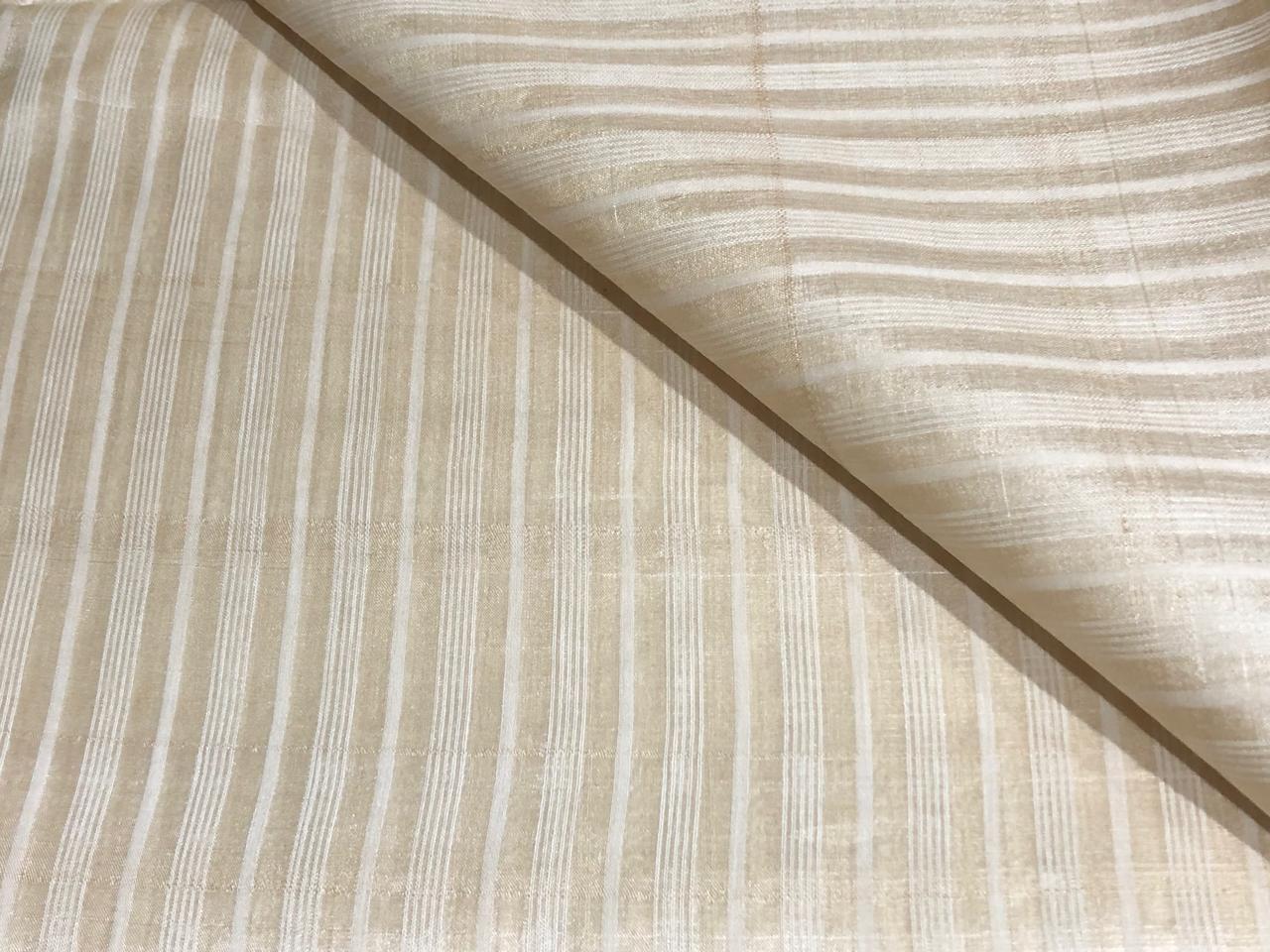 TUSSAR SILK FABRIC WITH SILK STRIPES 44" WIDE [17645]