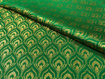 Silk Brocade fabric WITH metallic gold  jacquard available in 3 colors purple, green and candy pink BRO1025