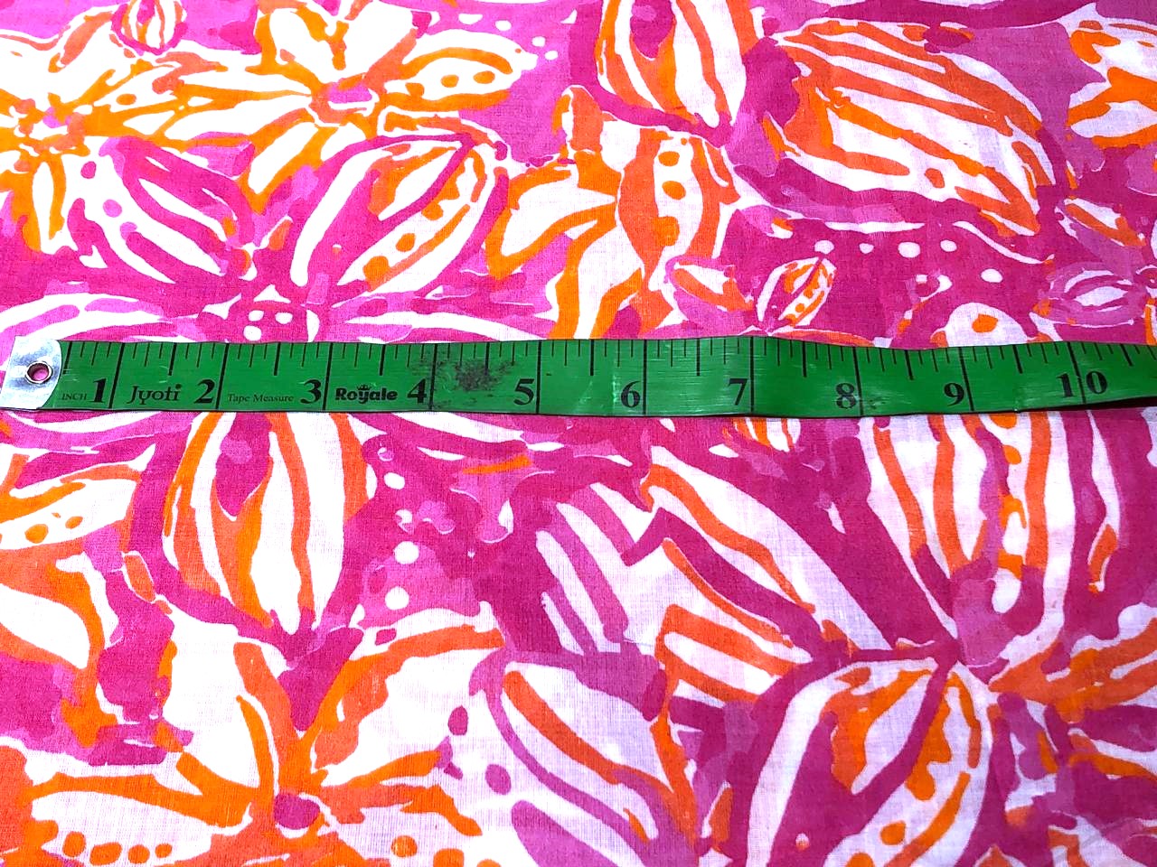 100% Cotton Poplin floral Print 44" wide available in 2 different color schemes  pink and orange AND blue ,royal, pink and green [17280/17281]