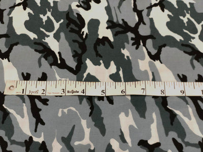 100% Cotton available in 2 prints and colors in the army  print 58" wide greens/ black and green/browns [18692/93]