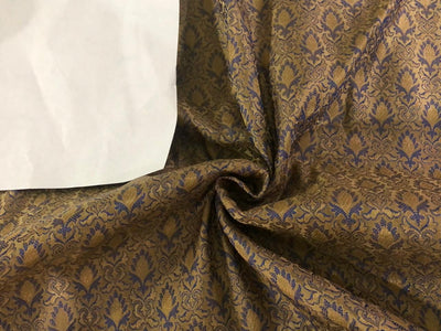 Silk Brocade fabric 44" wide  JACQUARD available in 4 colors green and blue/gold and blue/army green and blue and navy and blue   BRO971