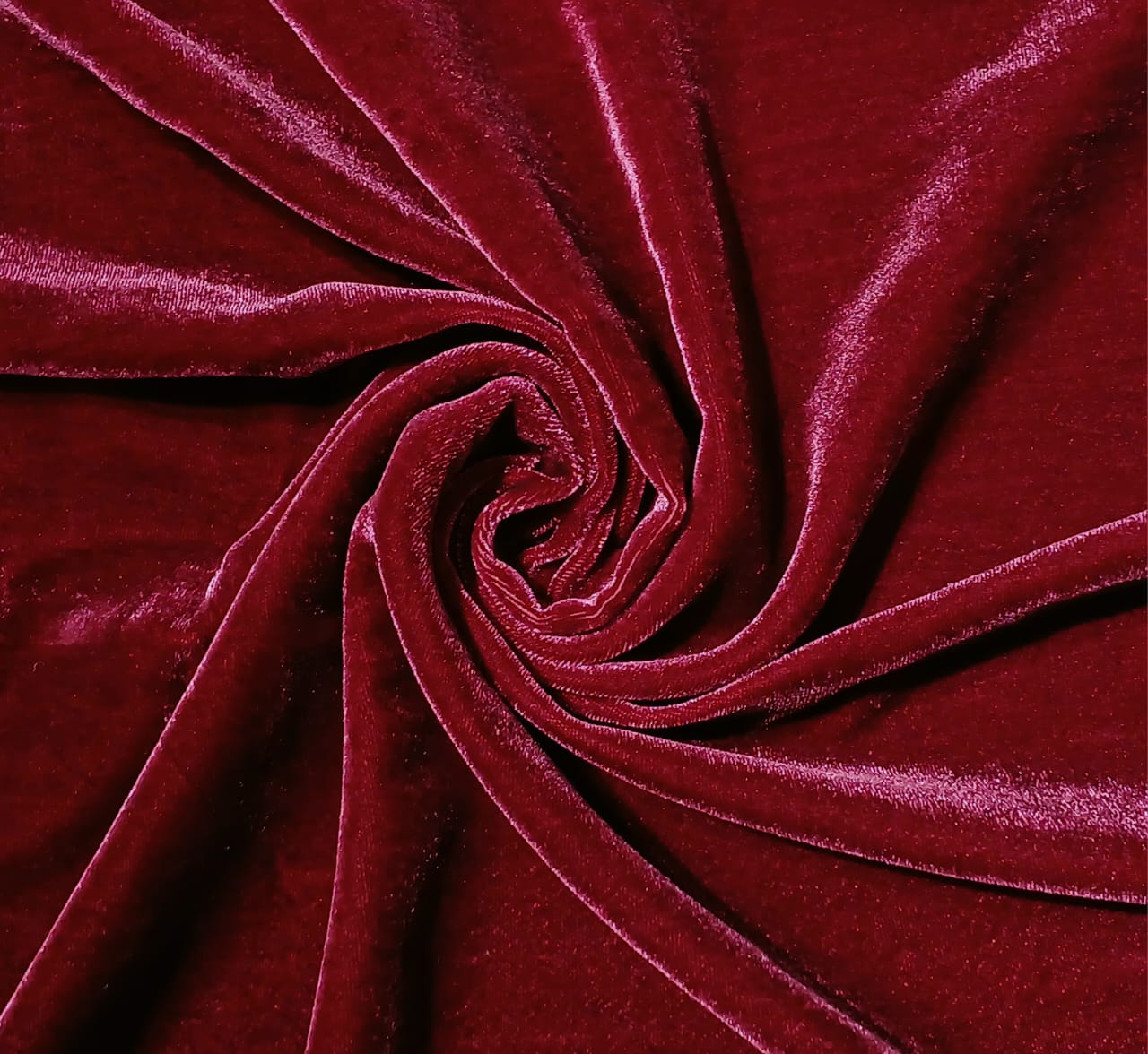 Silk  Velvet Plush Fabric  WINE RED 44" wide [16682]