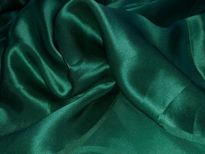 100% PURE SILK SATIN FABRIC 60 GRAMS Leaf Green Color 44&quot; wide [17609]