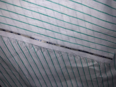 100% Linen stripe 60's Lea Fabric 58" wide available in 2 colors blue and sea green [17643/44]