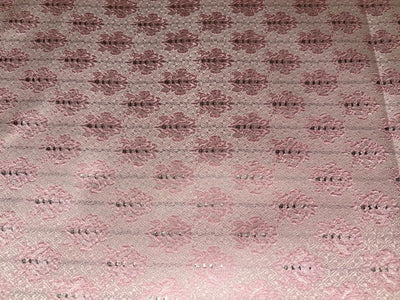 Silk Brocade fabric 44"baby pink  motif with subtle lurex dots  BRO1066[3]