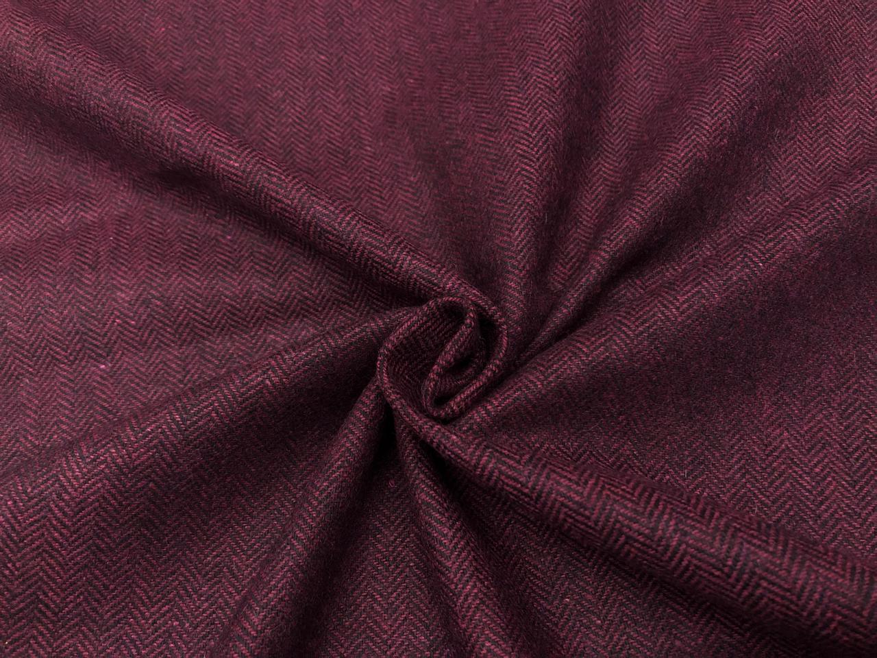 Oxblood Ember Herringbone suiting  30% wool [18479]
