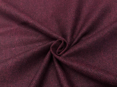 Oxblood Ember Herringbone suiting  30% wool [18479]