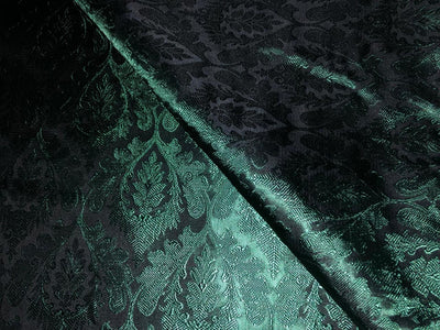 Silk Brocade fabric dark green with emerald green  jacquard  BRO1025[5]