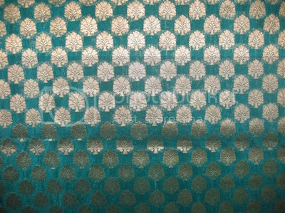 Pure Silk Brocade Fabric Green & Gold 44" wide BRO74[5]