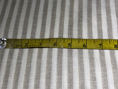 100% Linen stripe 60's Lea Fabric 58" cream and beige  stripe available in 1 inch  as well as 1 centimeter stripes [17221/22]