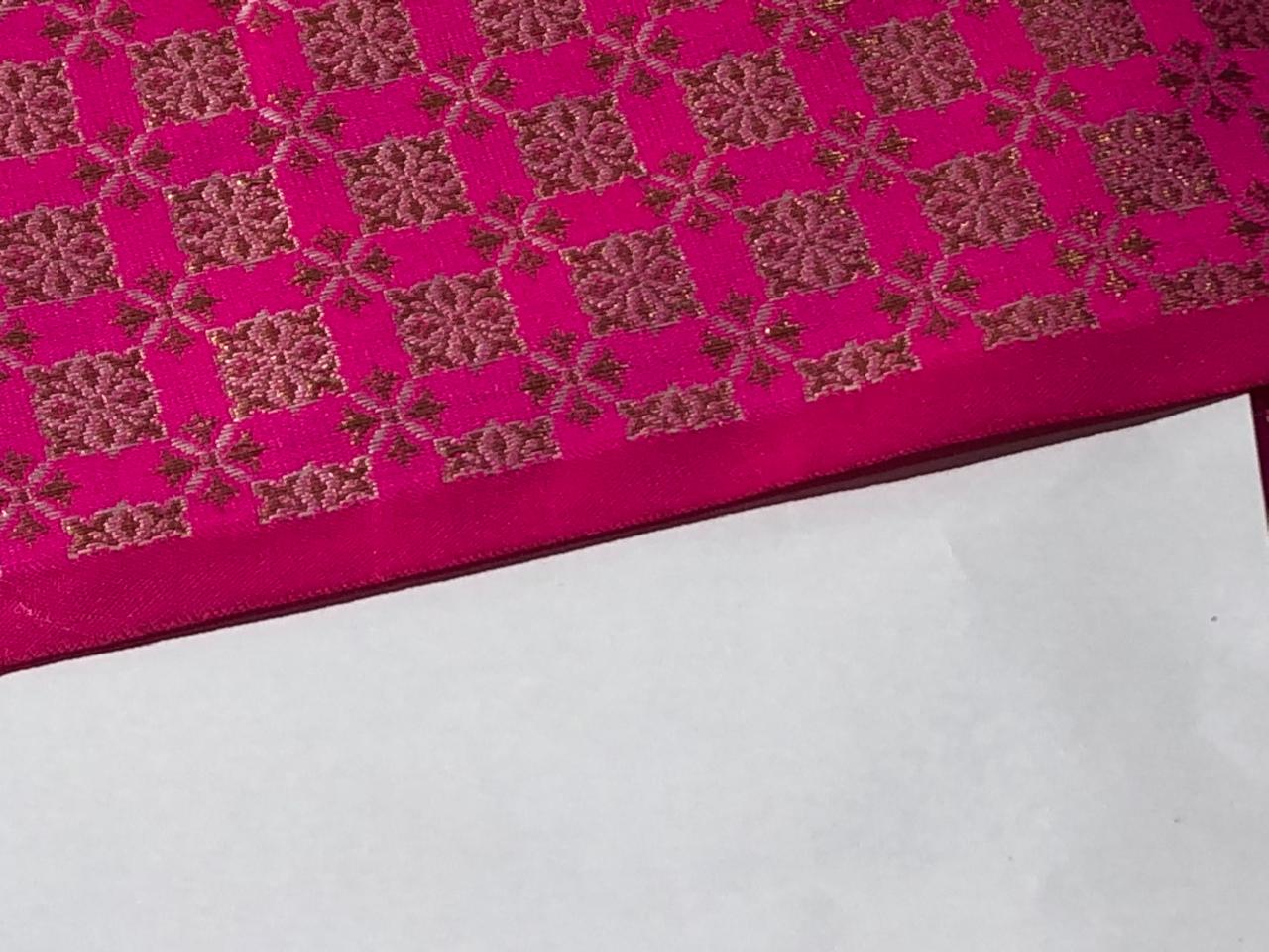 Silk Brocade fabric with leaf  jacquard available in 4 COLORS red ,teal ,plum and pink BRO998[1/2/3/4]