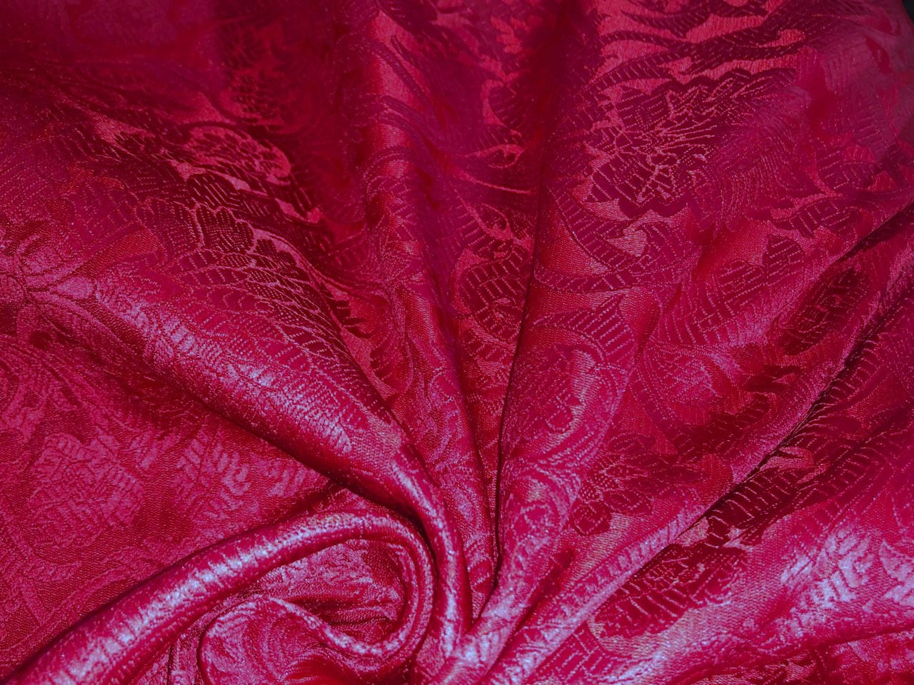 Brocade Fabric FLORAL Jacquard   44" WIDE available in 7 colors red,black,green,pink,wine,navy and goldBRO984