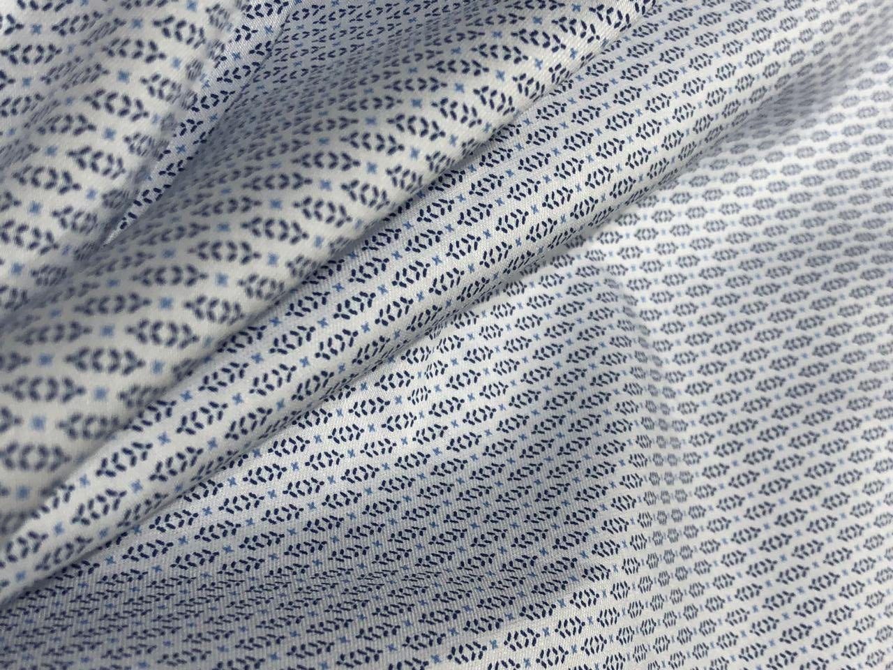 100% Cotton Poplin Soft feel 58" tiny blue abstract motifs all over  [17583]