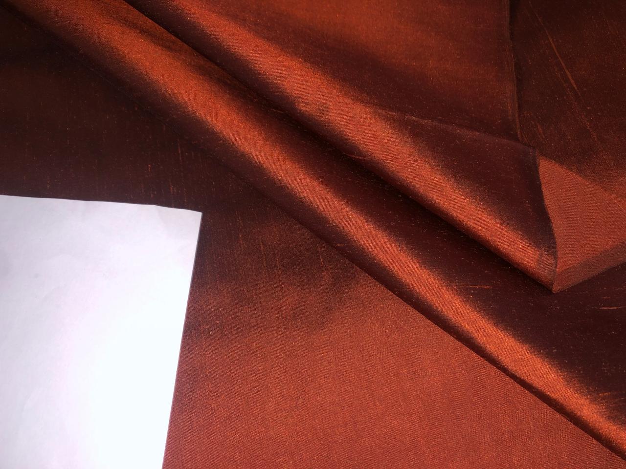 Silk Dupioni fabric rust brown  color 54" wide DUP425