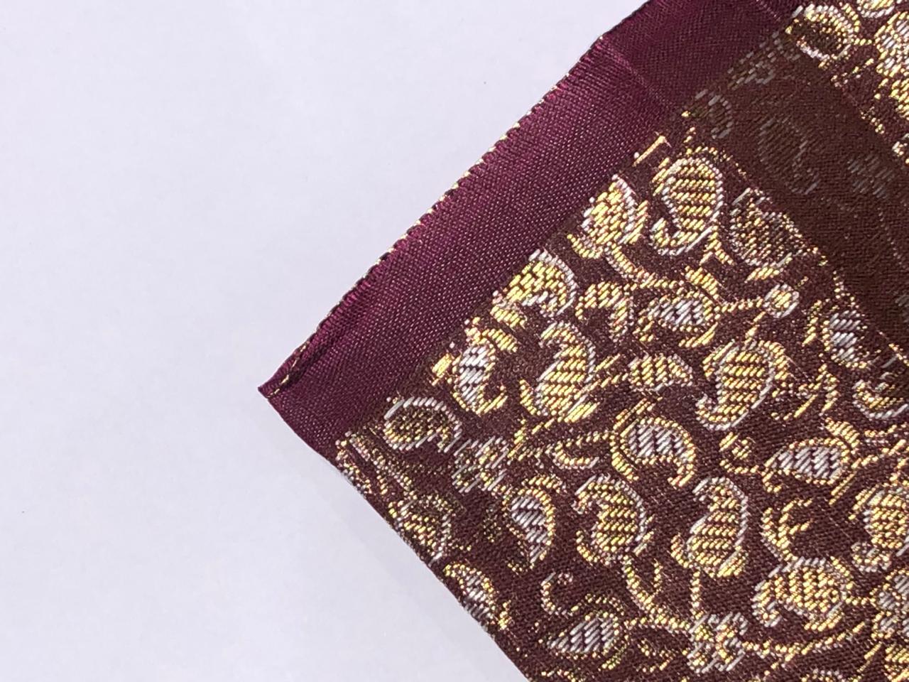 Silk Brocade fabric with subtle metallic gold jacquard available in 3 colors red , grey and burgandy  BRO989[4/5/6]