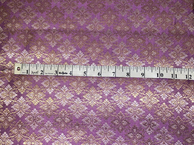 Silk Brocade fabric with white gold  jacquard available in 4 colors yellow, olive, peach and orchid BRO1072