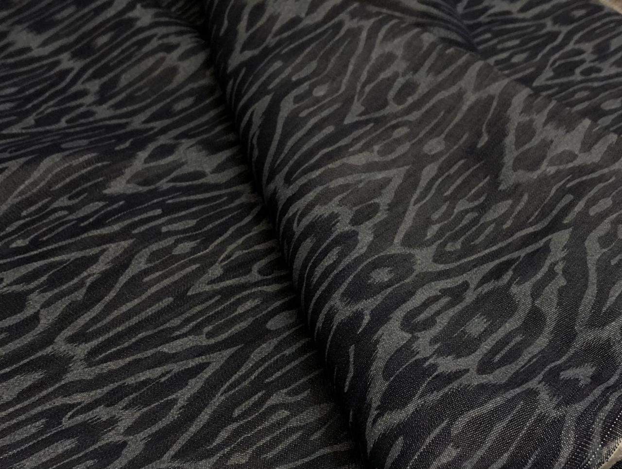 Denim 100% Cotton 58" wide animal print in 2 shades denim blue / teal and denim blue/blue  [18613/14]