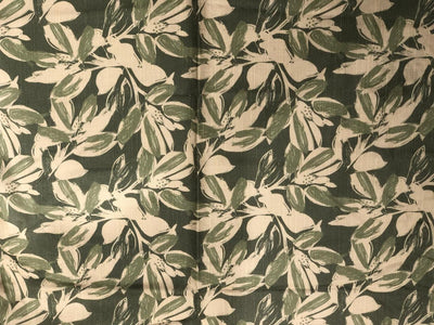 Viscose Linen 20% 80% Spun digital print available in 2 designs cream with red green and grey floral and green and beige floral print [17603/04]