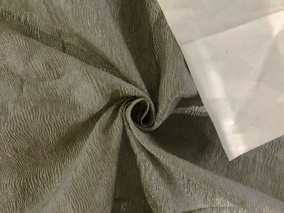 Metallic tissue organza Crinkled [crushed] fabric 44" wide GREEN/SILVER GREY/TYRIAN PURPLE/GREY/CINAMON