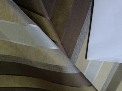 100% Silk Taffeta Fabric Shades of Brown,Gold & Grey colour with Satin Stripes 54" wide TAF#S102[1]