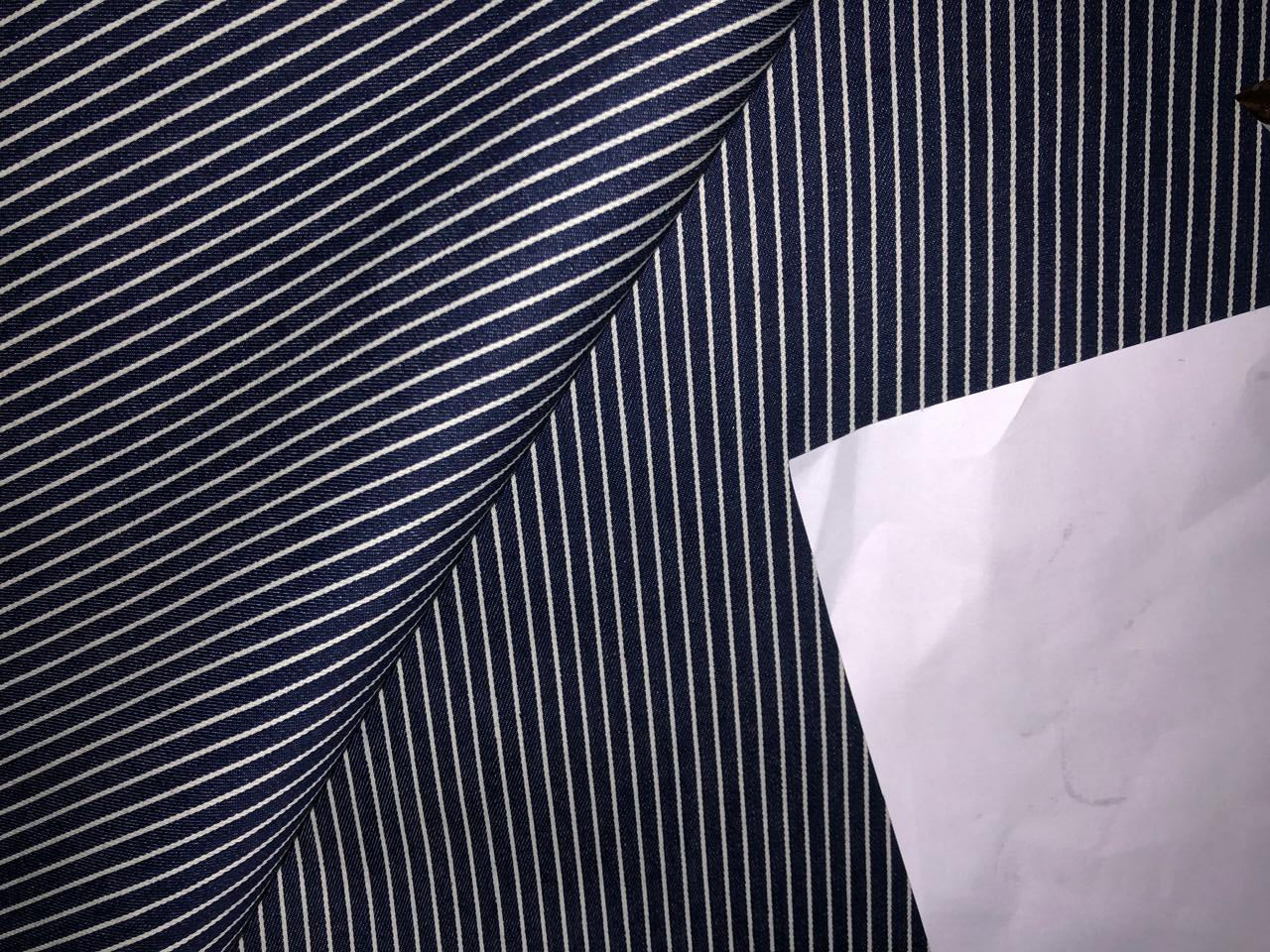 100% Cotton Denim  Fabric denim blue and white STRIPES 58" wide available in 2 sizes 0.25" and 2" stripe  [16156/16387]