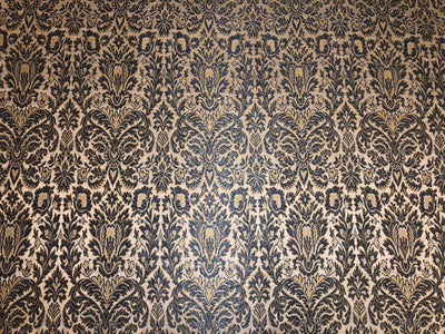 Silk Brocade fabric ivory with teal   floral  jacquard BRO1005[3]