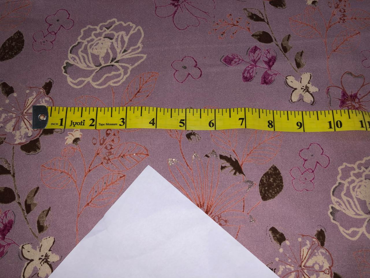 Premium Viscose Rayon fabric with foil print FLORAL 58" wide available in THREE  colors BEIGE, SEA GREEN AND DUSTY ROSE