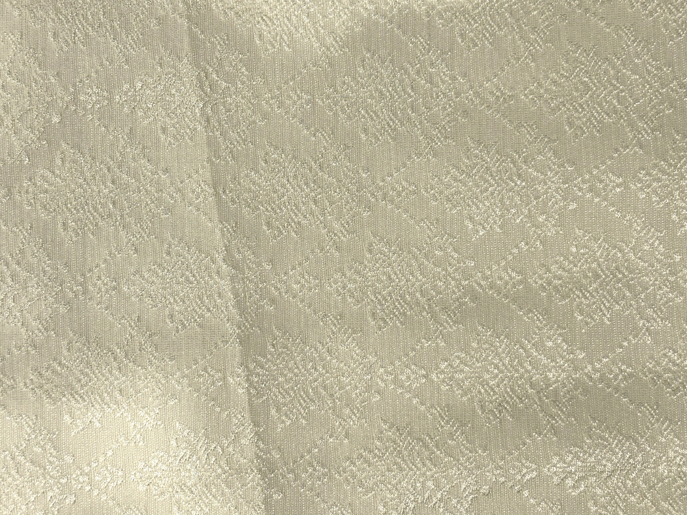 Brocade Fabric off white diamond self  motif  all over Jacquard 44" BRO1027[3]
