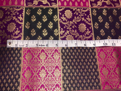 Silk Brocade fabric multi colour jacquard 44" wide BRO1071 available in 8 different color combinations[BRO1071[1-8]]