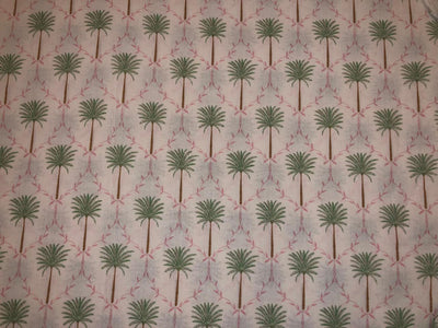 100% Cotton Poplin ivory with palm tree motifs 53" wide [18490]