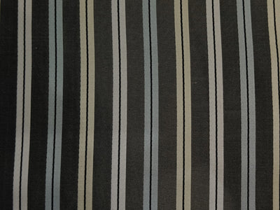 100% SILK TAFFETA FABRIC GREY IVORY & CREAM COLOUR WITH SATIN STRIPES 54" wide TAFS127[6]