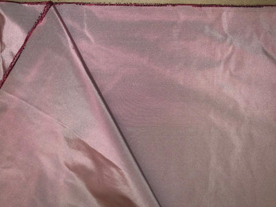 100% pure silk TAFETTA  fabric 2 tone ivory x burgandy [onion pink] TAF348