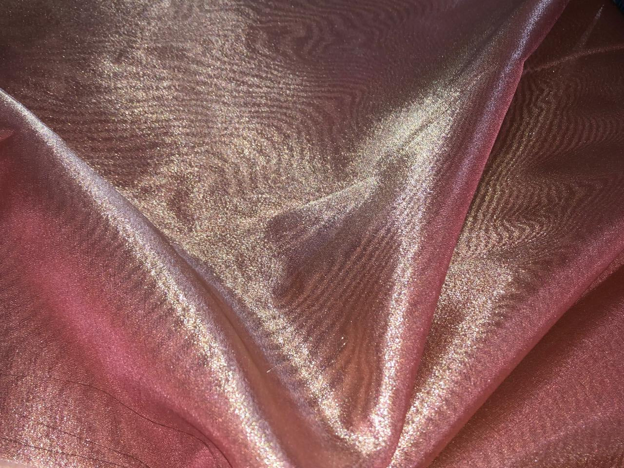 Tissue fabric 44" wide available in 3 COLORS  SALMON PINK AND GOLD/DEEP SALMON PINK X GOLD AND PERIWINKLE X WHITE GOLD