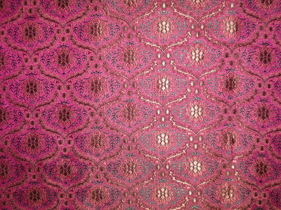 Silk Brocade fabric Pink, Green & Rusty Gold BRO75[5]