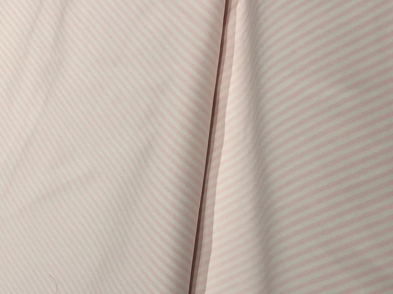 100% Cotton Poplin 58" wide pastel pink 3mm stripes running horizontal by the yard [17621]