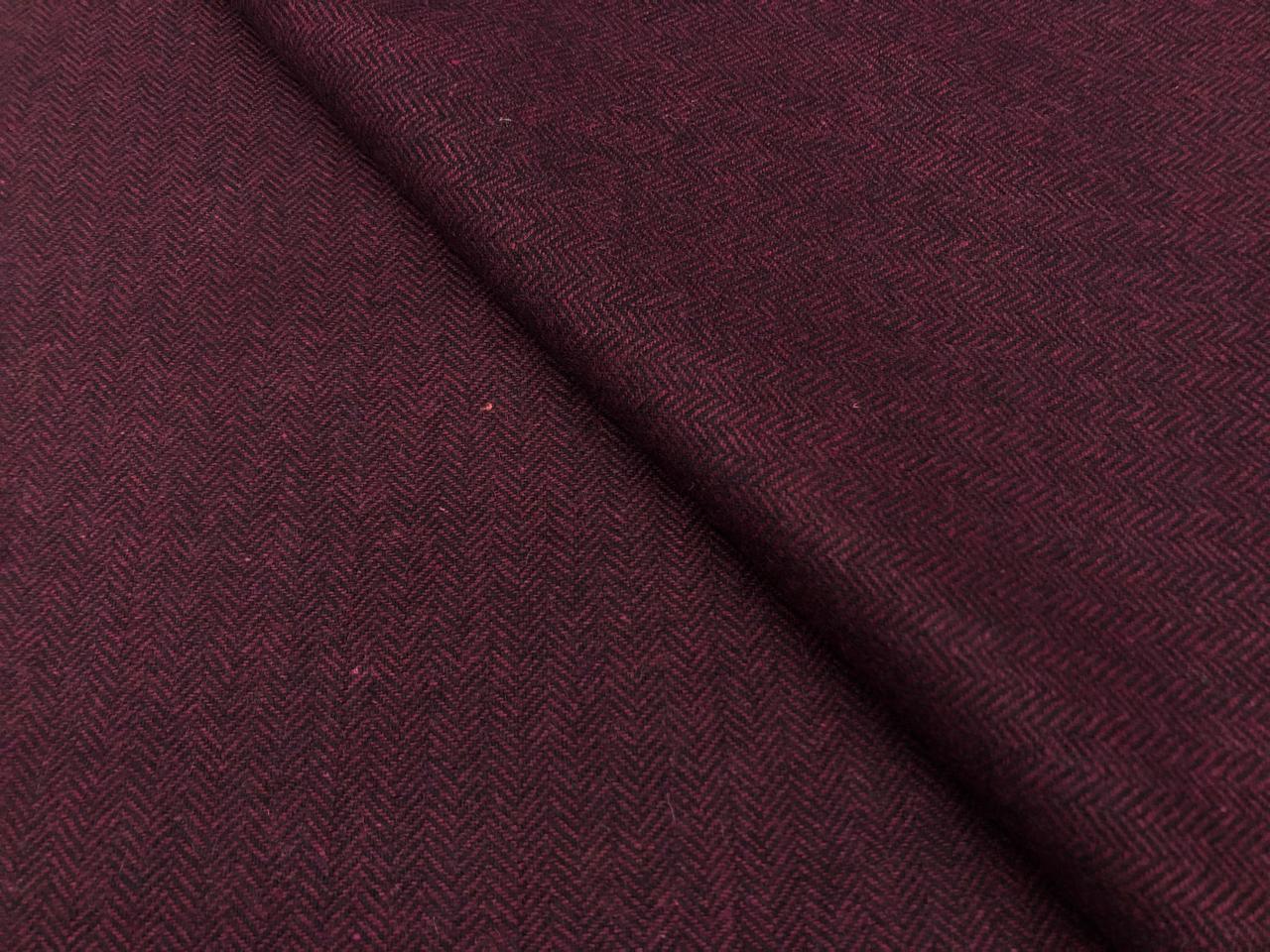 Oxblood Ember Herringbone suiting  30% wool [18479]