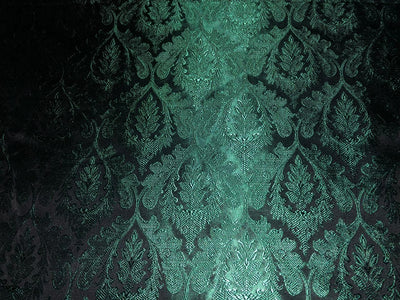 Silk Brocade fabric dark green with emerald green  jacquard  BRO1025[5]