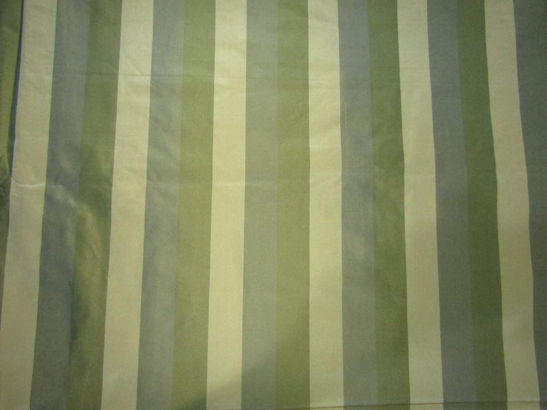 Silk Taffeta Fabric Iridescent Shades of Green and Gold Color stripes  54&quot; wide TAF S#15[2]