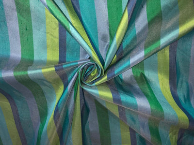 100% Pure Silk dupion  stripe running vertical [54" long stripes] available in 2 colors blues/greens and pinks DUPS72[1/2]