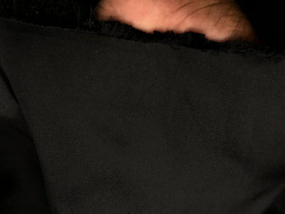 100% Silk Twill BLACK fabric 80 Grams 44" wide 93.83 momme [18579]