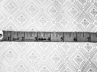 Silk Brocade fabric  white with white self geometric jacquard BRO1033[2]