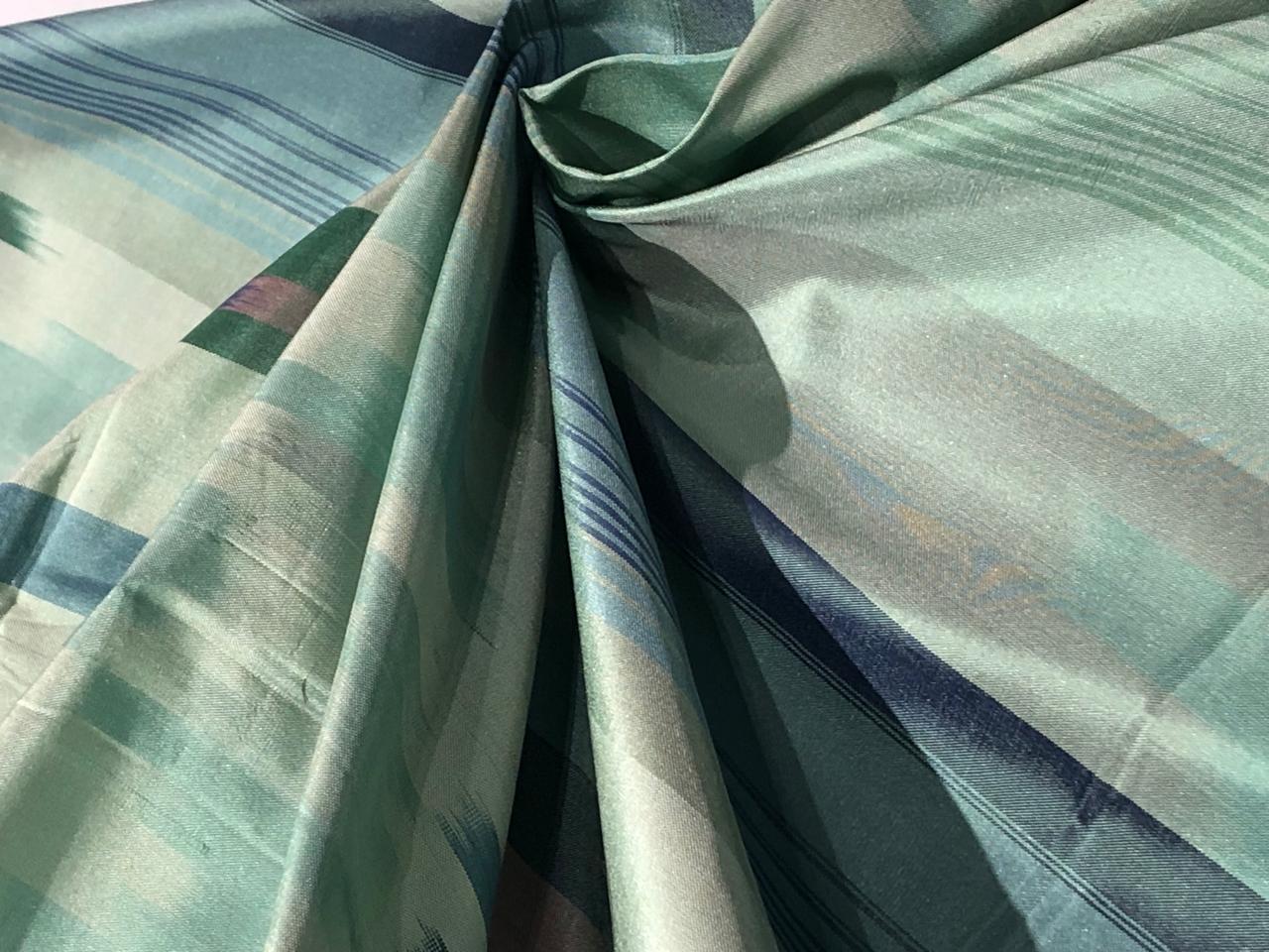 100% silk taffeta fabric CREAM ,TEAL BLUE AND MINT 54&quot; wide TAFNEWC15[1] SINGLE LENGTH OF 3.20 YARDS