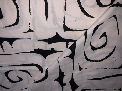 100% Linen black and white abstract  digital print fabric 58" wide [17302]