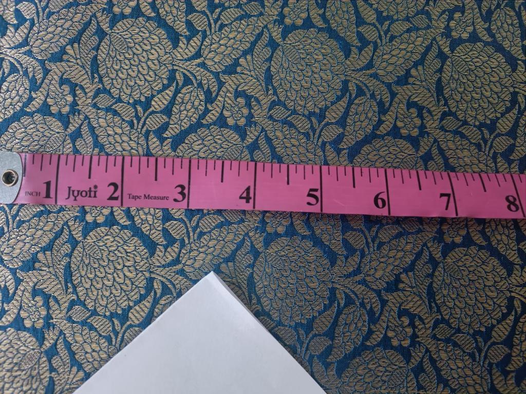 Silk Brocade fabric BLUE x metallic GOLD color 44" wide BRO880[2]