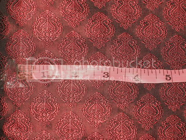 Silk Brocade Fabric Greenish Black & Red 44" wide BRO80[4]