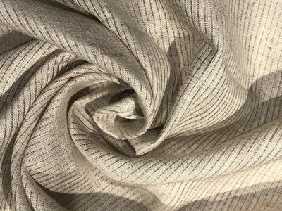 100% Linen stripe fabric mis-dent European dobby [17722]