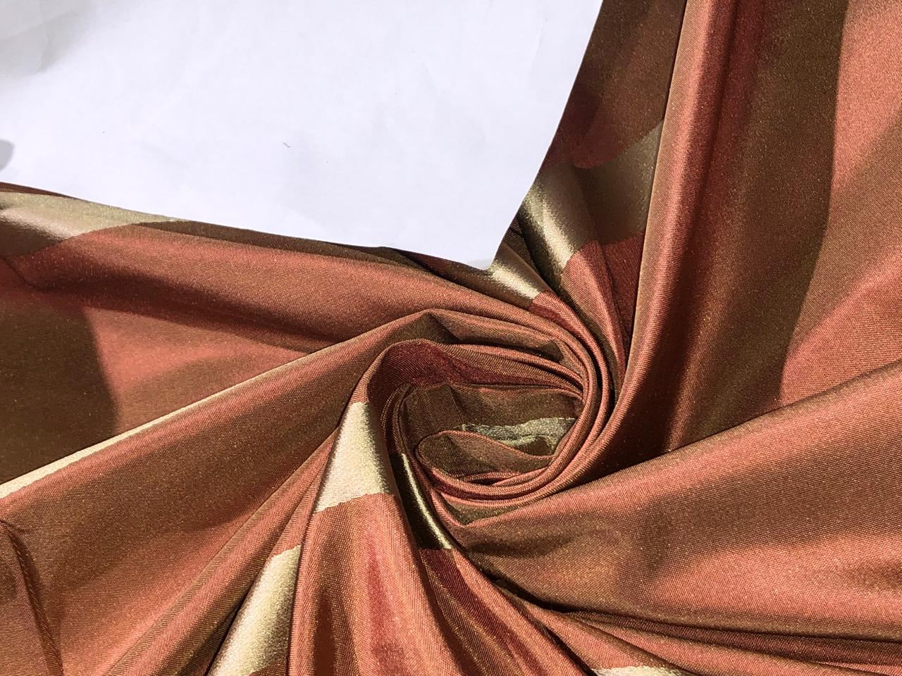 silk taffeta fabric golden bronze color with gold stripes wide 54" wide TAFS157[2]