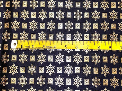 Silk Brocade fabric navy and subtle gold  BRO1085[1]