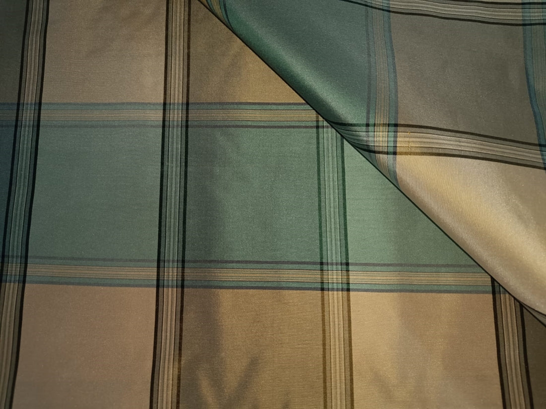 Peachy pink and blue colour plaids SILK TAFFETA FABRIC 54&quot; wide TAF#C25[1]